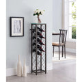 Pewter Wine Rack with Tempered Glass Shelf for 13 Bottles
