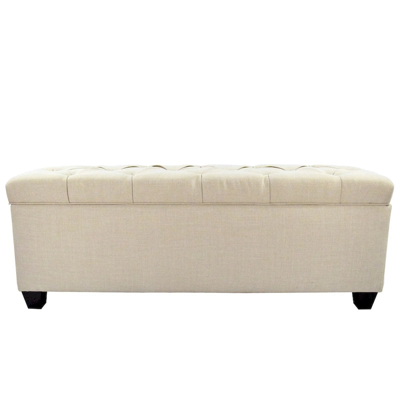 The Sole Secret Beige Diamond Tufted Shoe Storage Bench
