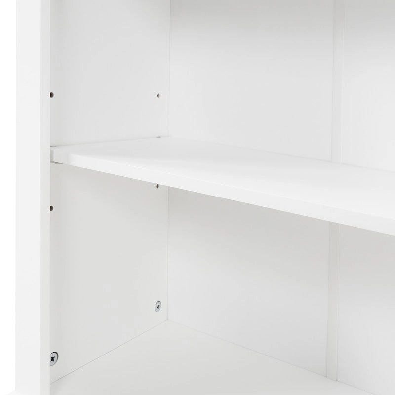 Hoge badkamerkast, vrijstaande opbergkast met lade en verstelbare plank, MDF-plaat met gelakte afwerking