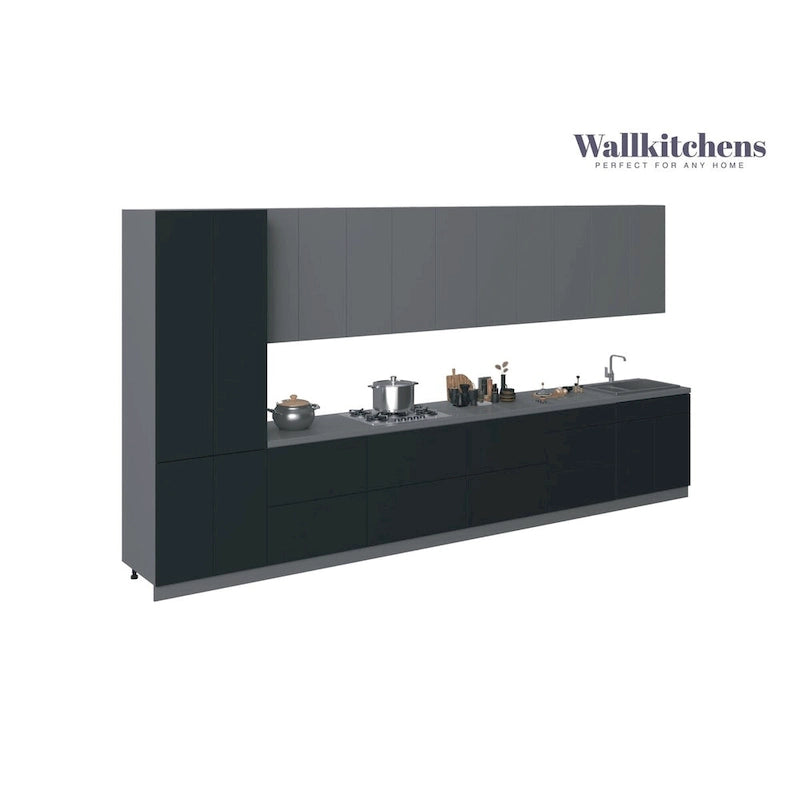 Küche, schwarze Farbe, Sockelgröße 15 Fuß breit - 182x24