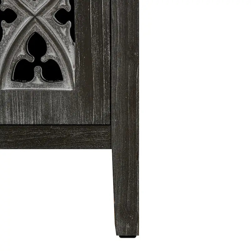 Antiker Schrank mit vier Türen und Gitterfront, amerikanischer Landhausstil, geeignet für Wohnzimmer, TV-Schrank und Küche