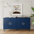 Credenza contenitore a 4 ante con impiallacciatura in legno massello