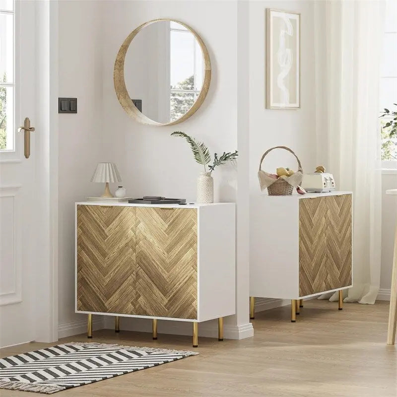 Credenza a due ante con piedini regolabili per soggiorno - 31.2D x 29.1W x 15.6H