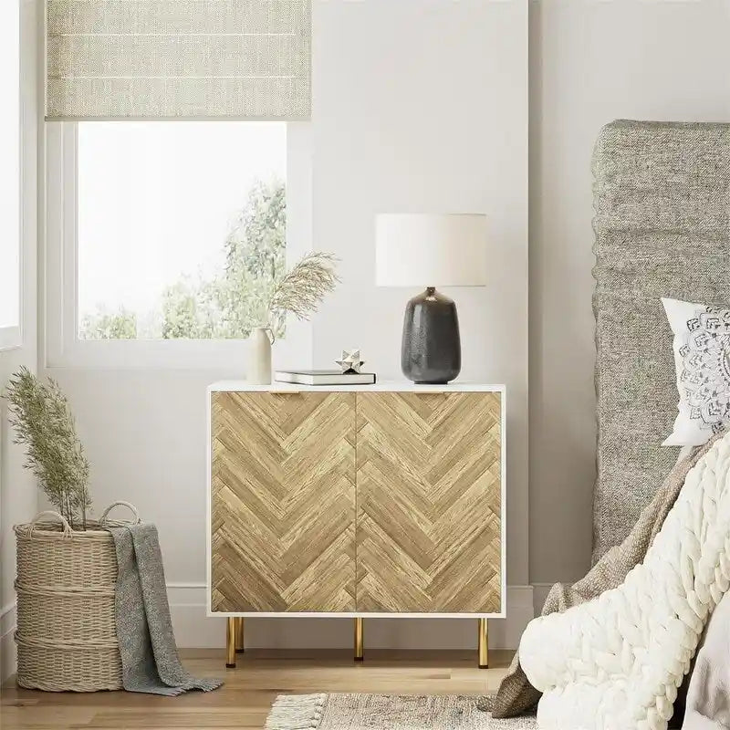 Credenza a due ante con piedini regolabili per soggiorno - 31.2D x 29.1W x 15.6H