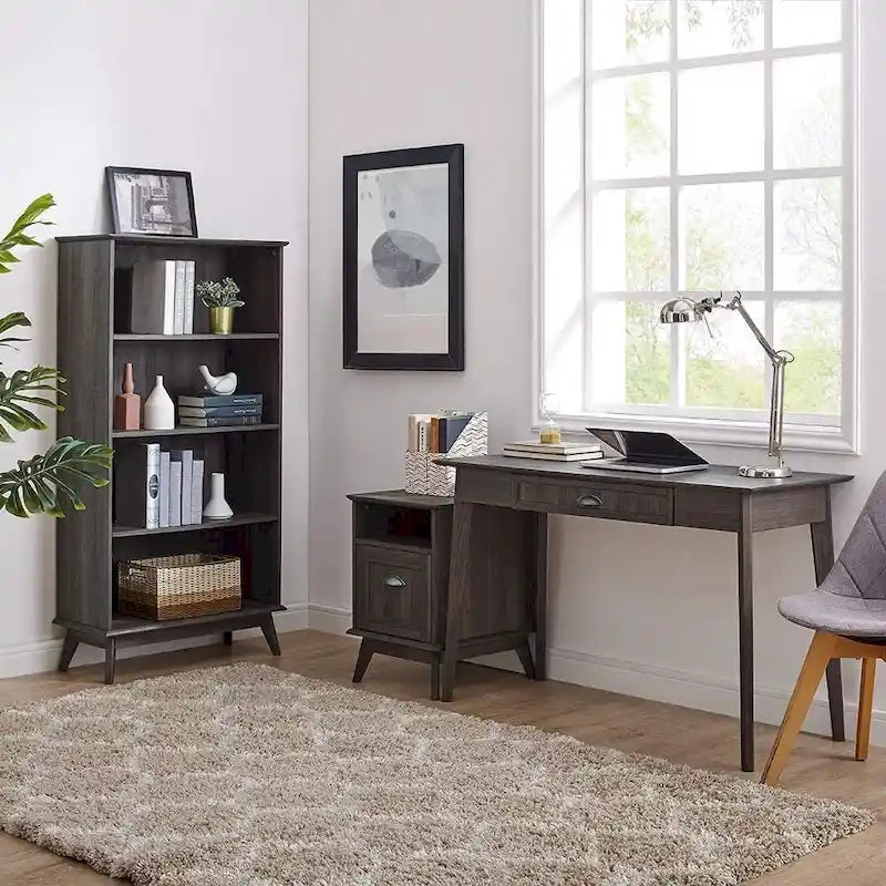 Schedario in legno per ufficio domestico con cassetto ad estrazione completa
