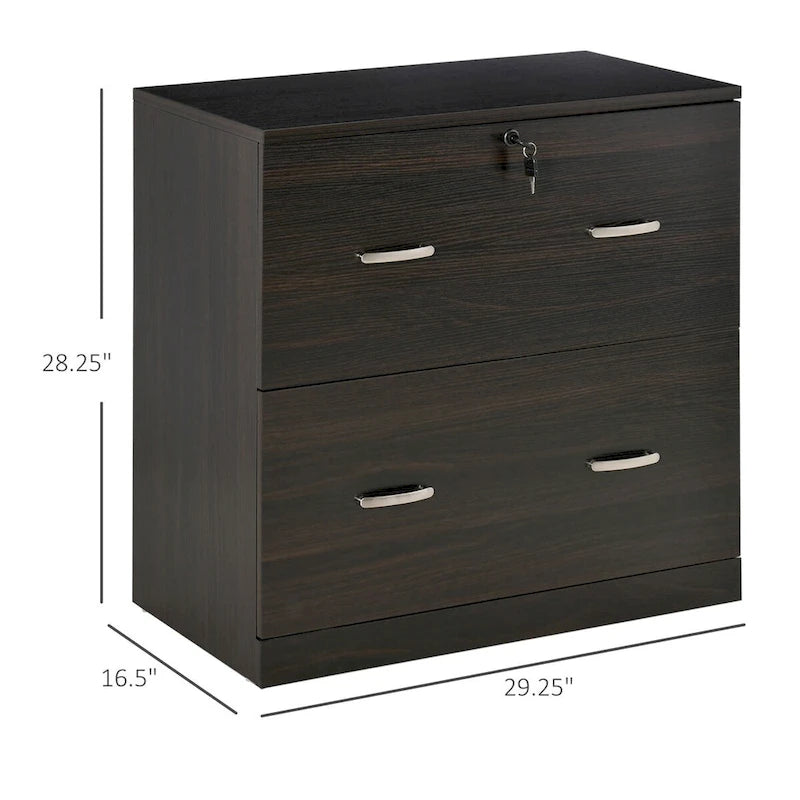 Schedario a 2 cassetti con serratura e chiavi, schedario verticale con barra appendiabiti per documenti in formato Letter, per ufficio domestico