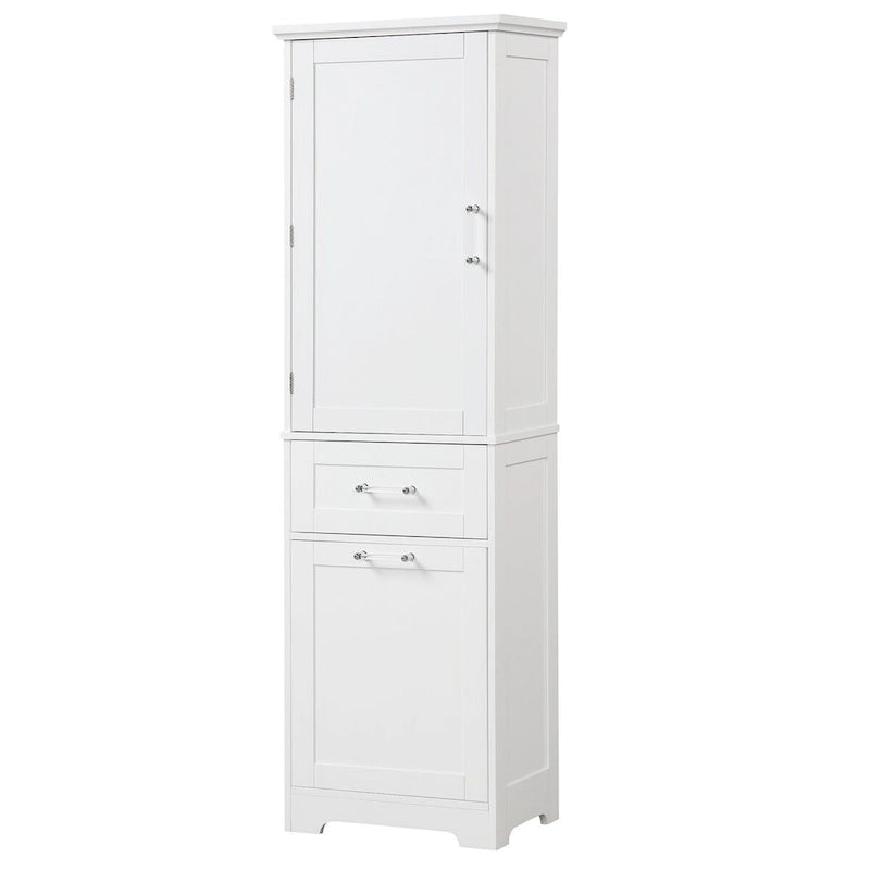 Freestanding Storage Cabinet with Two Different Size Drawers and Adjustable Shelf