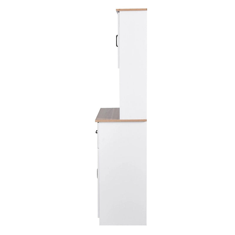 Kitchen Cabinet,Storage Microwave Cabinet with Framed Glass Doors