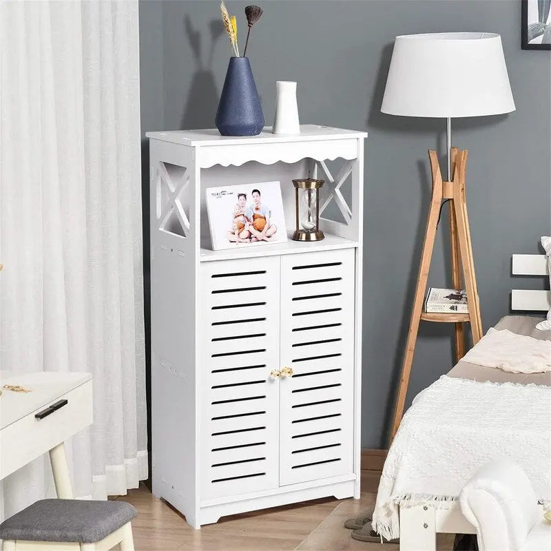 Mobili contenitori da bagno bianchi da pavimento indipendenti - 9.5D x 13.4W x 29.5H