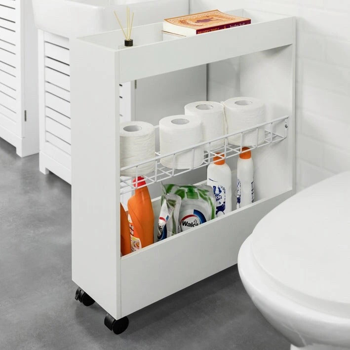 Freistehender Badezimmerschrank mit 3-stufigem Regal