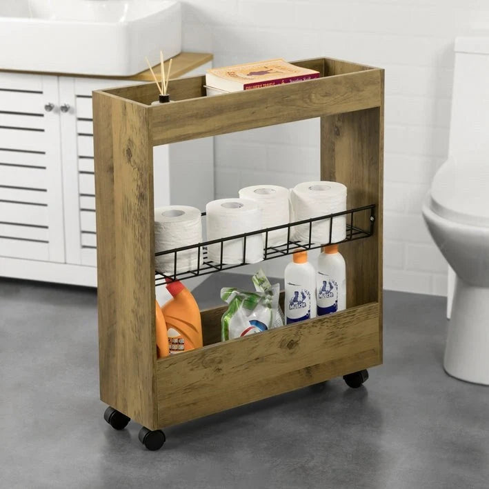Freistehender Badezimmerschrank mit 3-stufigem Regal