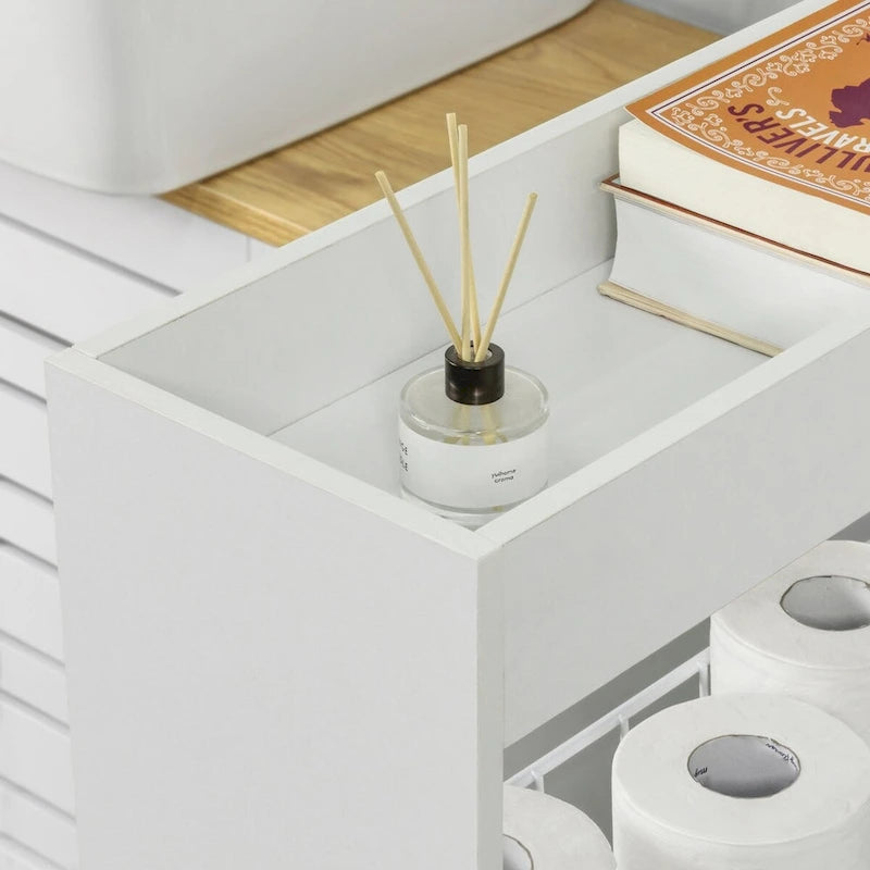 Freistehender Badezimmerschrank mit 3-stufigem Regal