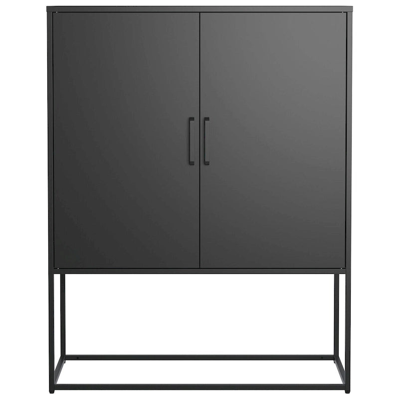 Robustes Buffet-Sideboard aus Metall, moderner Stahlschrank mit 2 Regalböden, freistehend