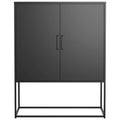 Robustes Buffet-Sideboard aus Metall, moderner Stahlschrank mit 2 Regalböden, freistehend