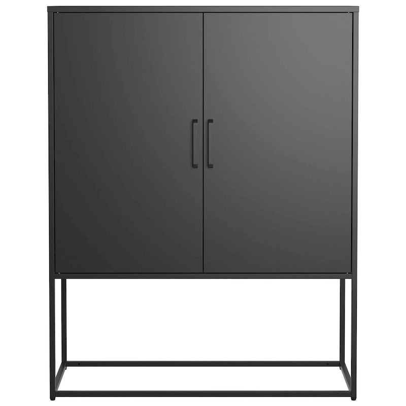 Robustes Buffet-Sideboard aus Metall, moderner Stahlschrank mit 2 Regalböden, freistehend