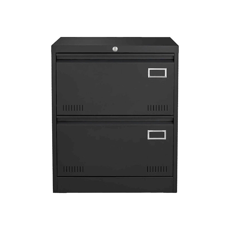 Classeur latéral métallique à 2 tiroirs avec serrure, meuble de classement vertical de bureau, classeur métallique verrouillable